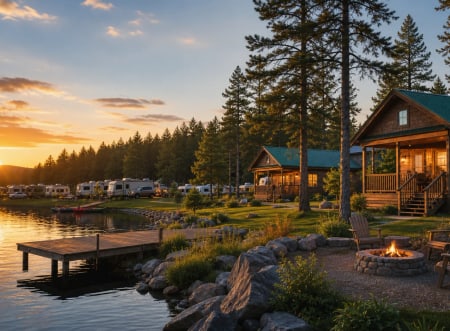 Sunset over the dock at Pine Ridge
